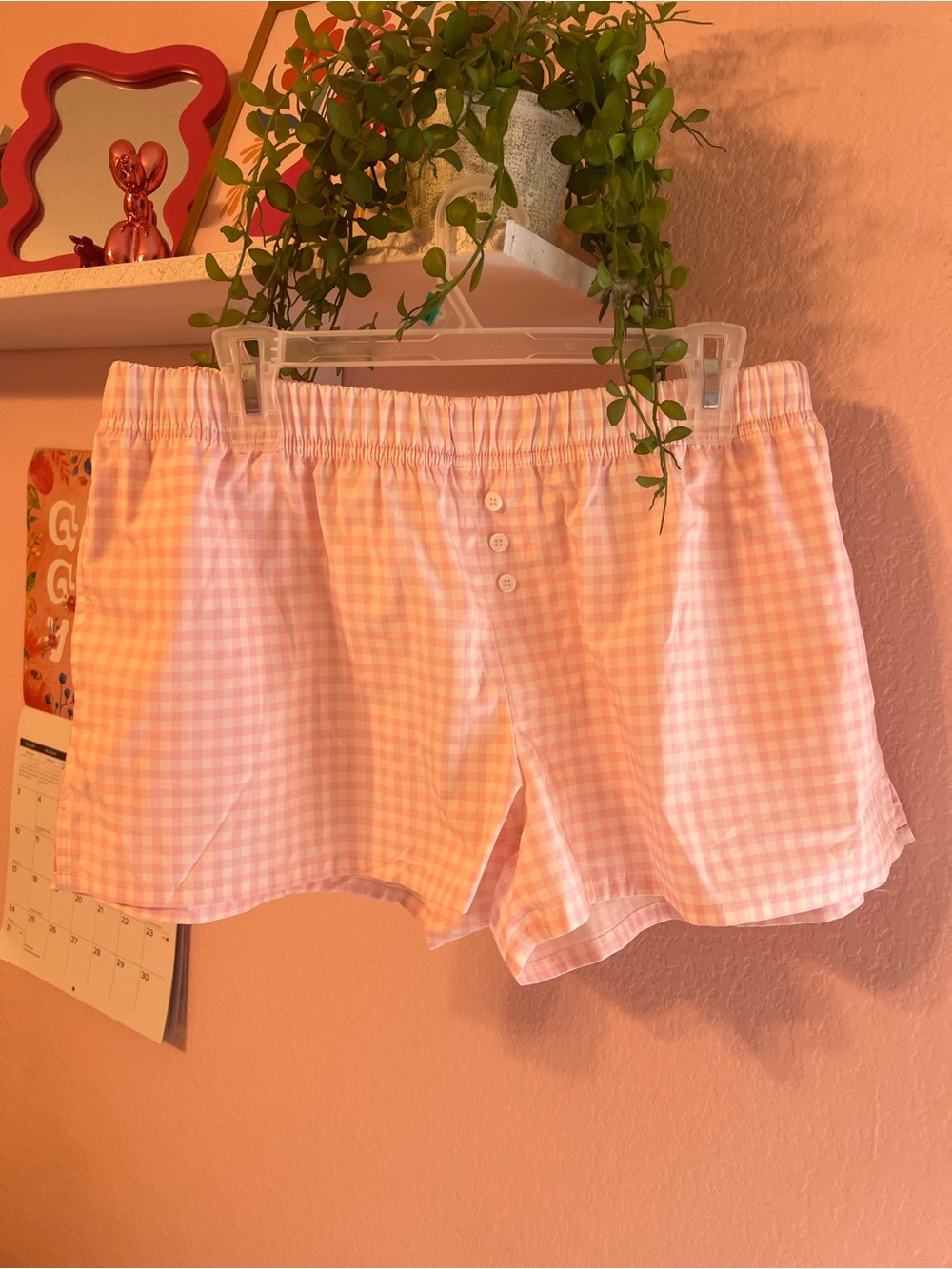 Pink Gingham Boxer Shorts